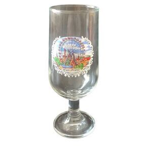 Vintage German City Stemmed Glass Beer Glass Wien Prater